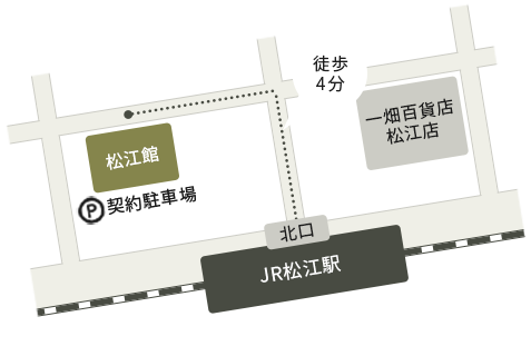 松江駅から松江館までマップ
